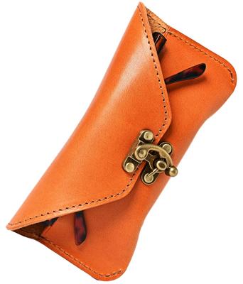[Оба] Чехол для очков с рычажком Tochigi Leather Antique, Натуральная кожа, Стильный, Для мужчин и женщин, Сделано в Японии (Верблюд)