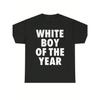 Футболки WHITE BOY OF THE YEAR Принт Короткий рукав Футболка Ретро Повседневная Уличная одежда Винтажная Футболка Модный Топ Унисекс