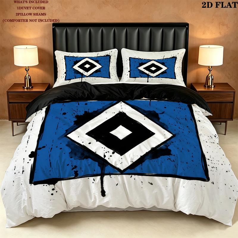 Hamburger SV Pattern Bedding Quilt Set Home Decoration Gift (1 * duvet cover + 2 * pillowcase without core)