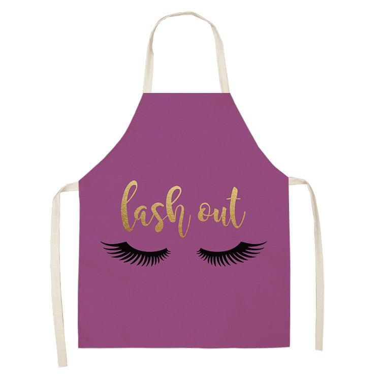 Eyelashe Love Pattern Aprons Home Cooking Kitchen Apron Cook Linen Adult Bibs Waist Baking Barista Aprons Cleaning Tools Tablier