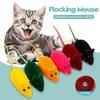 Interactive Sound Plush Rubber Vinyl Mouse Pet Cat Realistic Sound Toys Flocking Mouse Funny Cat Random Colors Pet Toys