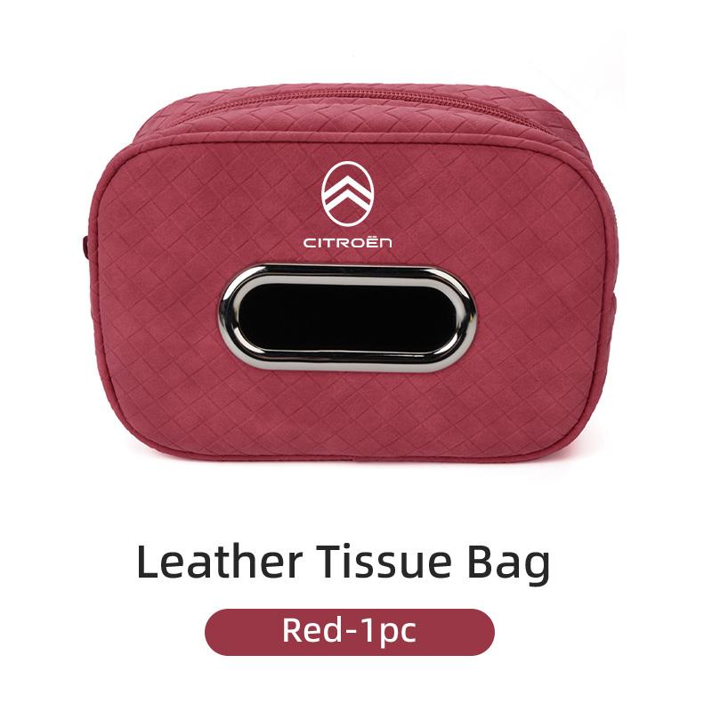 WKZA3 PU Leather Plaid Pattern Tissue Bag for Citroen C4 C3 C5 C1 C2 Berlingo Celysee Cactus Picasso Aircross Saxo Grand Car Accessory