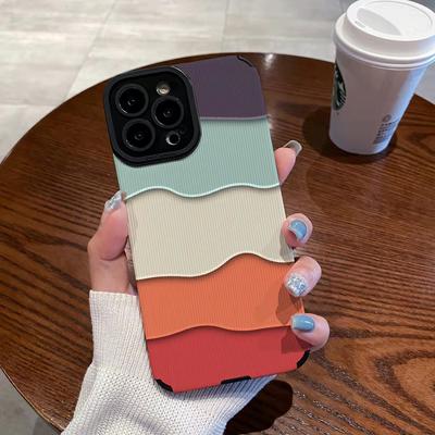 Модный силиконовый чехол для телефона с градиентной волной для iPhone 13 12 11 15 Pro Max 13 Mini SE 7 8 Plus X XS XR кожаный противоударный чехол