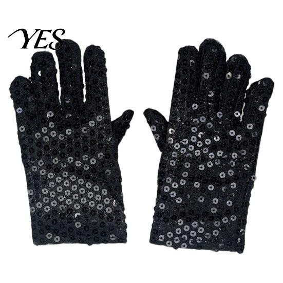 Sequin Performance Gloves 1 Pair Kids Dance Gloves, Red Yellow White Women Party Accessories Sparkly for Stage Costume Party, Children Toddler Silver