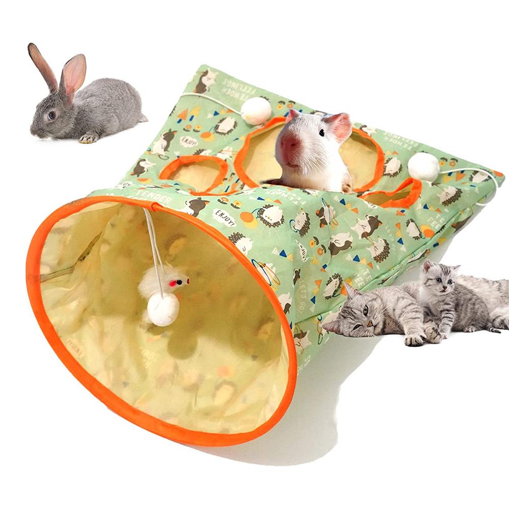 Cat Tunnel Bag Pet Kitten Tunnel Toy Foldable Small Animal Cat Play Toy Interactive Toys for Cat Tube Playground Toys