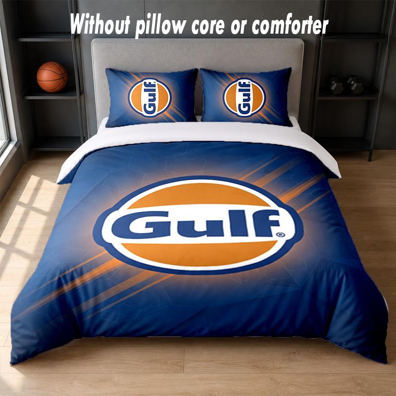 Gulf Design Bed Bedding Set 1 Duvet Cover + 2 Pillowcases Soft Breathable Household Bed Linens