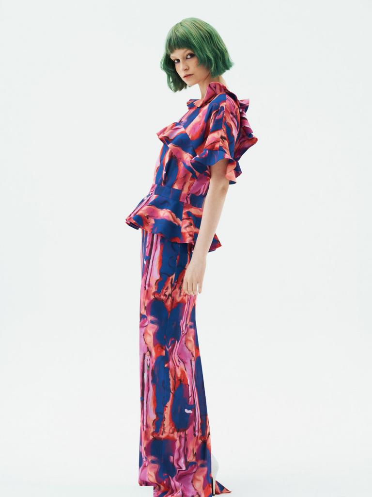 Greedius Liquid Ruffle Maxi Dress