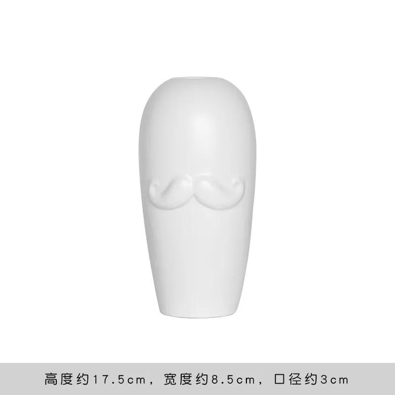 Керамическая ваза Creative Face Floreros Decorativos Moderno Vase Decoration Home Living Room White Flower Vase