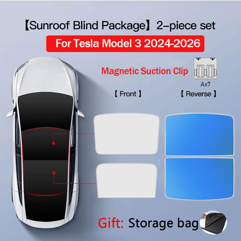 cfseh5 2026 For Tesla Model Y Juniper Sunshade Magnetic Suction Clip Sunroof honeycomb Sunshades Model 3 Highland Skylight Accessory