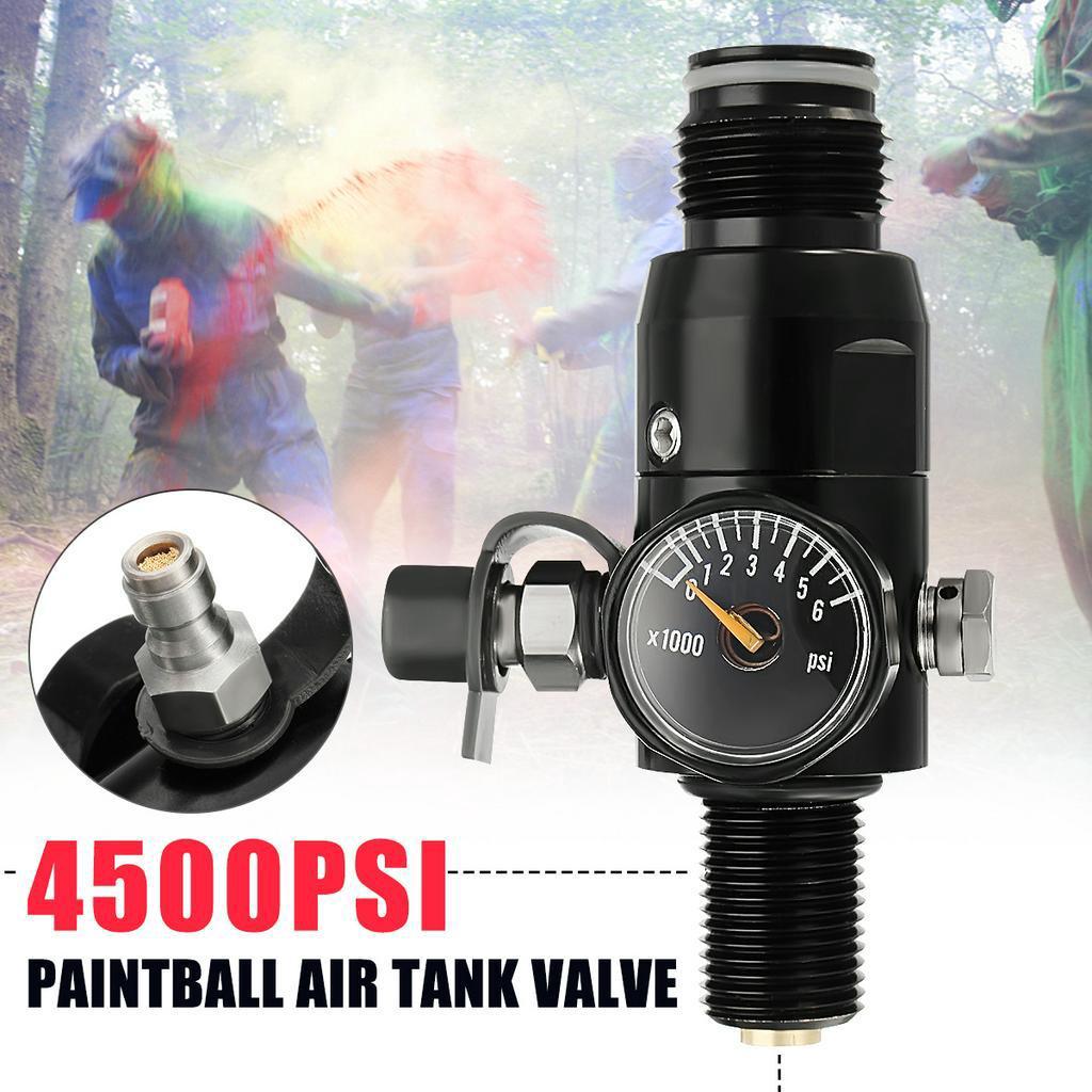 New 4500psi Paintball Valve Regulator Input HPA Air Tank Regulator Output 1800psi 5/8''''-18UNF Threads Black