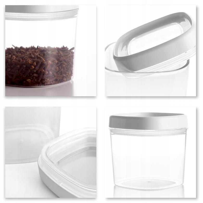 KADAX Pojemnik Na Żywność Przyprawy Produkty Sypkie Z Pokrywką Plastikowy