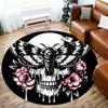 1pc Butterfly Skull Round Chair mat office Area Rug - Non-Slip, Floor Mat for Office, Bedroom, and Indoor Decor p127202