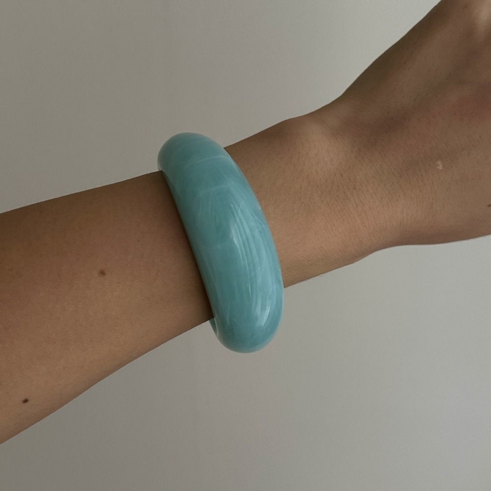 Transparent Acrylic Open Bangle Bohemian Retro Hand Ring Cute Cuff Wide Bracelet Women