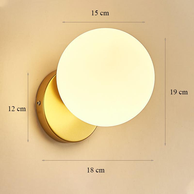 Decorative Modern Wall Lamp with Glass Shade Bedside Bedroom Loft Design Up Down Iron Led Night Lights Gold for Home Mirror E27