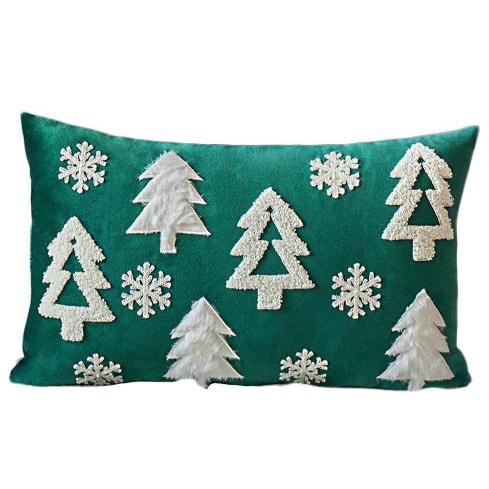 INS Style Throw Pillowcover Christmas Tree Cushion Cover Velvet Christmas Pillowcase Sofa/Bed
