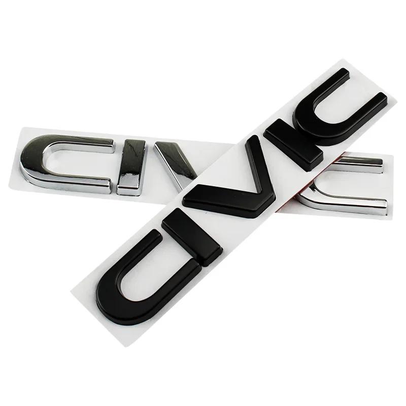 FIQ1 Honda Civic 3D Metal Car Stickers Side Fender Badge Styling Rear Trunk Emblem Decal 2011-2024 Exterior Accessories