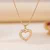 Gold Collarbone Chain Hollow Love Pendant Jewelry Light Luxury Niche Design Heart Necklace Women