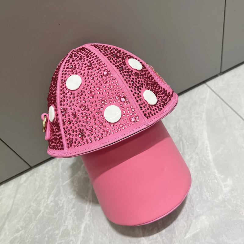 2025 Luxury Fashion Designer Women Mushroom Shaped Rhinestone Clutch Femme Crystal Crossbody Shoulder Bag Funny Shiitake Handbag