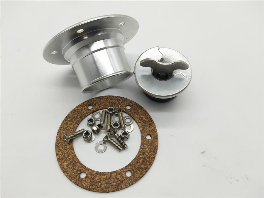 Universal Billet Aluminum Aircraft Style Fuel Cell Gas Cap With 6 Hole Anodized