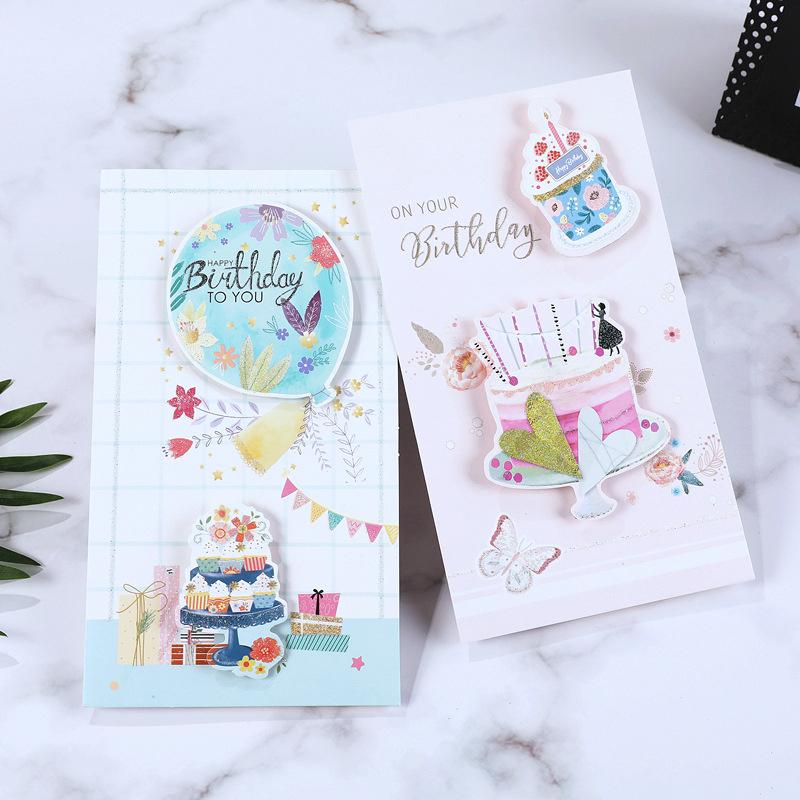 8PCS 3D Greeting Cards with Envelopes - Birthday/Christmas/Blessings Multifunctional Festive Cards