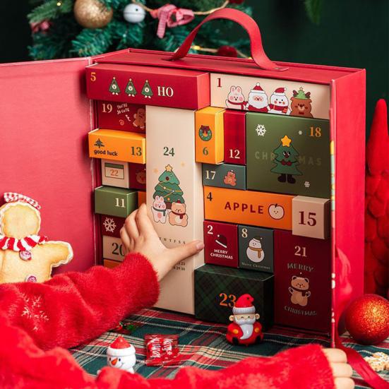 Christmas Advent Calendar Boxes 24-Day Countdown Gift Box Set DIY Advent Calendar Numbered Boxes for Kids And Family Xmas Holiday Gifts