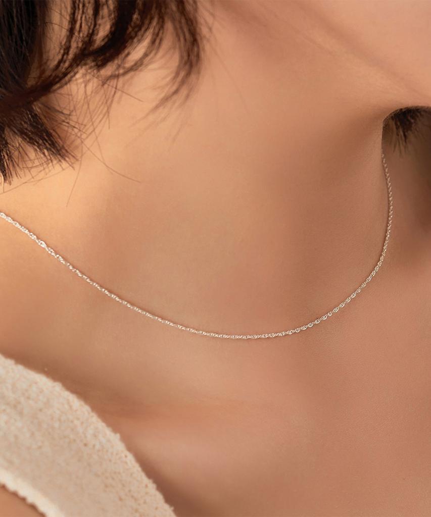 Helene Jewelry Серебряная цепочка в стиле плетеного каната Серебряное ожерелье