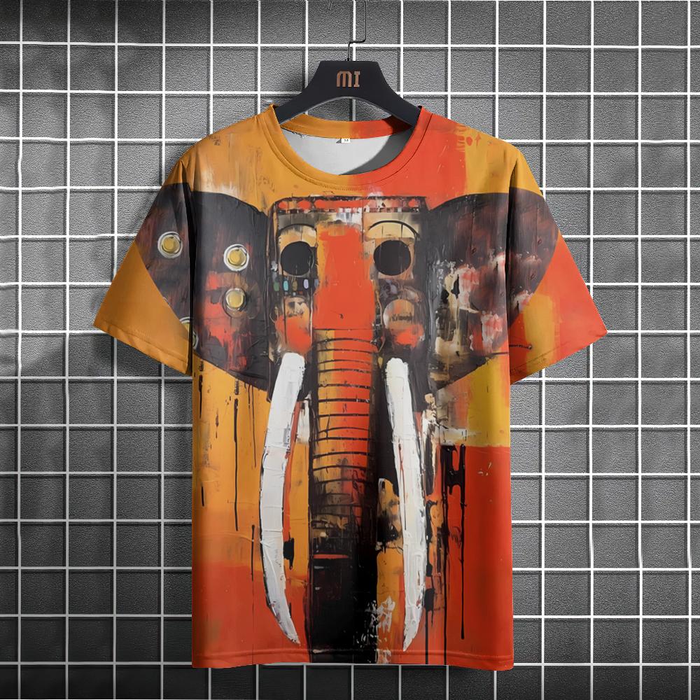 Funny Animal Men's T-Shirt 3D Printed T-Shirt Casual Loose Short Sleeved T-Shirts Oversized Men Clothing Tops Outdoor Streetwear