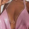Stonefans Bohemian Fashion Double Heart Chest Chain Jewellery Rhinestone Bodies Women's Bra Sexy Cute Tube Top Underwear Gifts