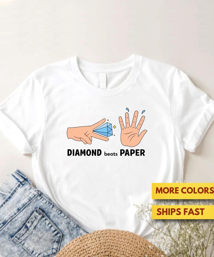 Diamond Hand Beats Paper Diamond Hands Shirt, Funny Stonks Meme Shirt, Rock Paper Scissors Shirt Meme Lovers GifT shirt, Ultra Soft Tee