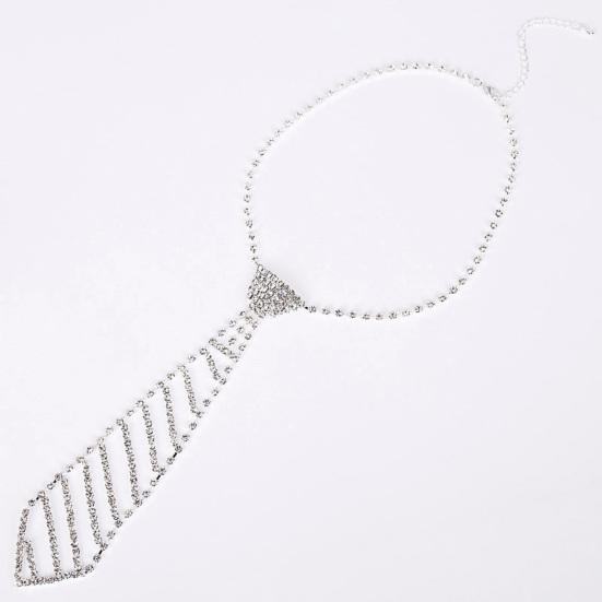 Tassel Pendant Tie Choker Adjustable Necklace Sparkling Rhinestone Necklace Party Prom Necklace Jewelry Gift