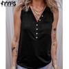Women's Fashion Casual Summer Spring Solid Color Print Sleeveless V-Neck Blouses & Shirts