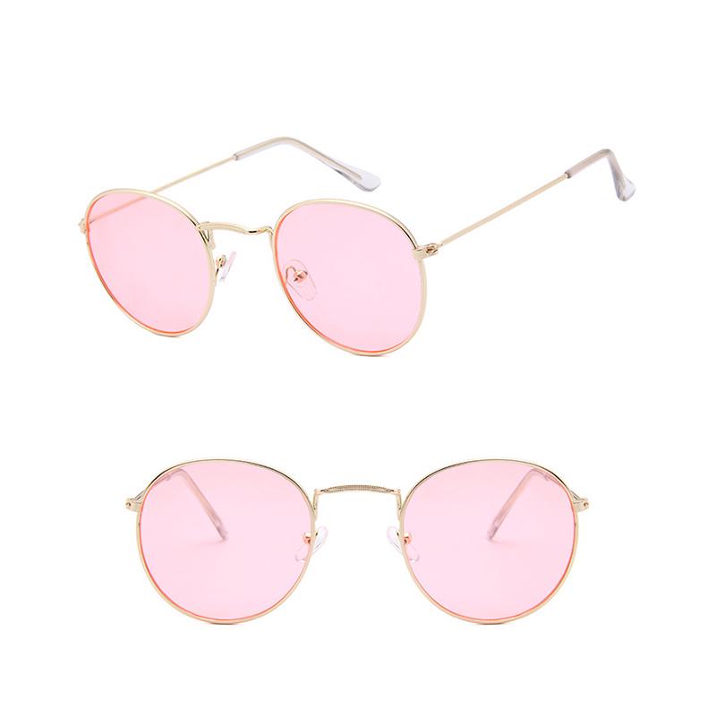 Мода Мода Круглая Рамка Стеклянные Аксессуары Солнцезащитные Очки Светоотражающий Тени Тенденция Красочные Для Женщин Анти-УФ
