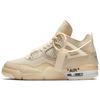 Off-White X Air 4 Retro SP Sail Women Sneakers Tan Muslin Black CV9388-100