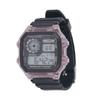 Electronic Sports Watch 12 24 Hours Waterproof Digital Wrist Watch with Luminous Alarm Timing Function Transparent Purple