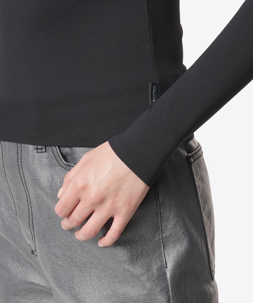 COURREGES Techno Mock Neck Long Sleeve Top - Black / 323Jto182Js00169999