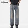 Mark Fairwhale Men's American Retro Loose Straight-Leg Distressed Jeans