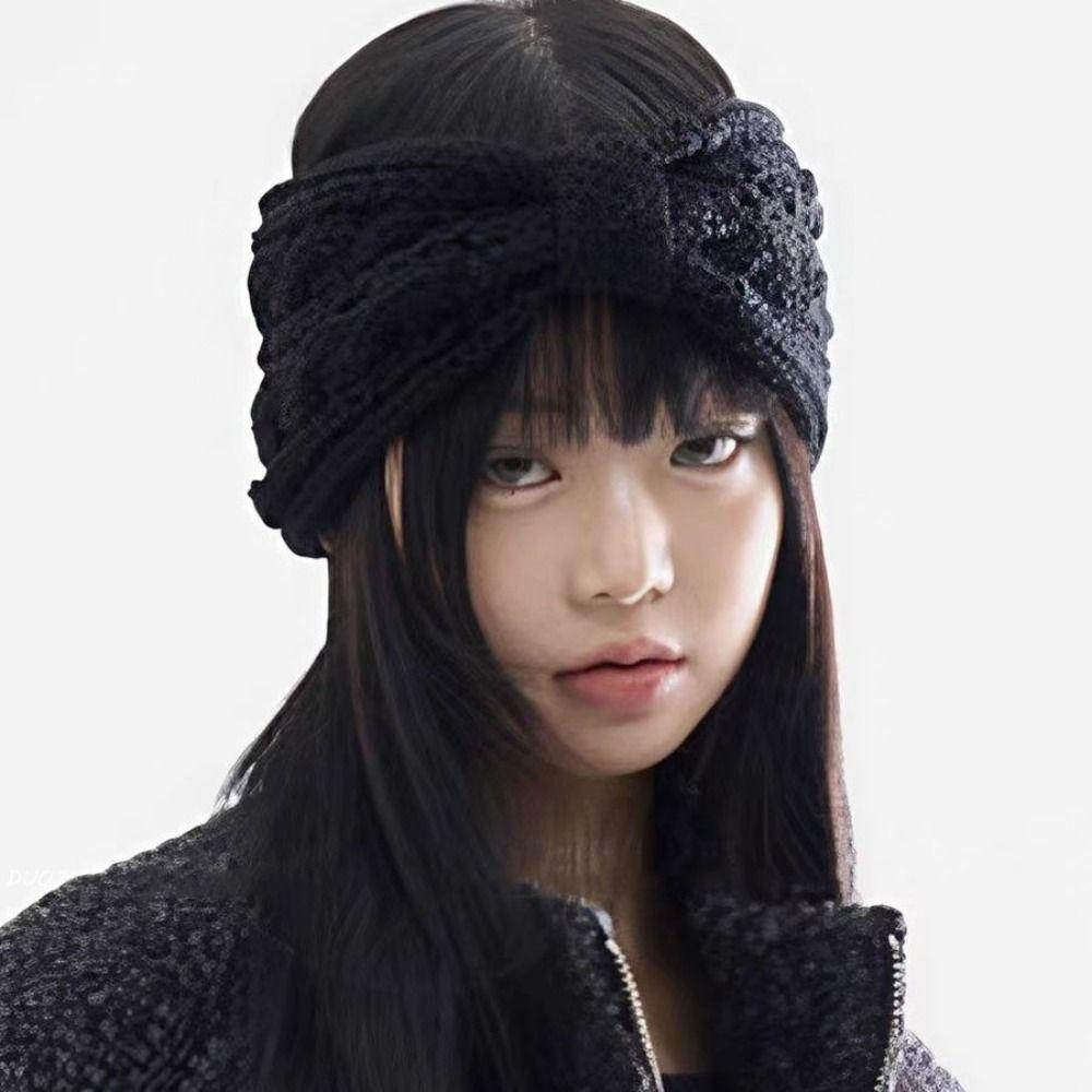Плетеная повязка на голову с узлом-бантом и витым узором, зимняя повязка для ушей, повязка-бант, зимние аксессуары для волос