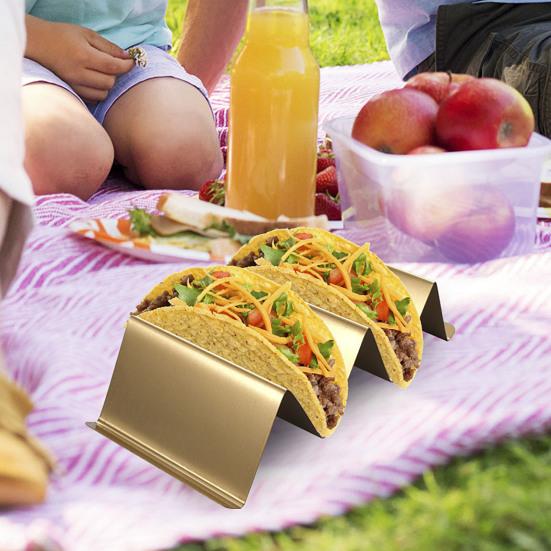 Taco Holder Smooth Surface Convenient Stainless Steel Mexican Food Display Stand Home Supplies