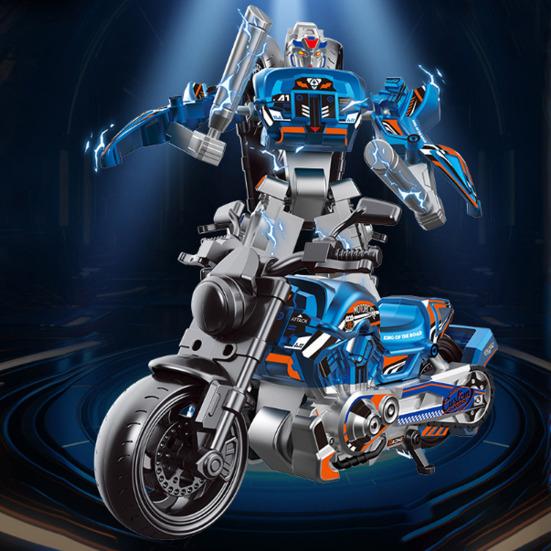 Transforming Robot Motorcycle Toy Movable Joints Educational Transformable Motorbike Deformation Robot Model Toddlers Boys Birthday