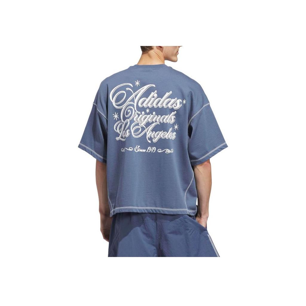 adidas Originals Los Angeles FW25 Пуловер с лого Wilshire и надписью, Мягкая футболка с коротким рукавом, Унисекс футболка JX6178