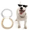 Plastic Plating Pet Collars Fashion Necklace Bulldog Gold Chain for Small and Medium-sized Cool Puppy Costume Dog Accessories