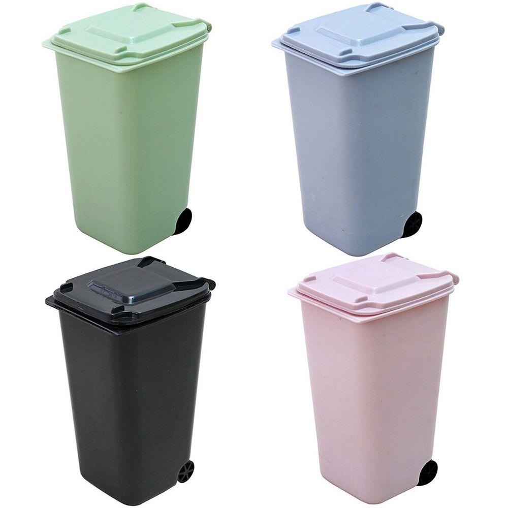 Multi-Functional With Cover Workspace Pen Holder Garbage Storage Box Mini Trash Can Desktop Bin