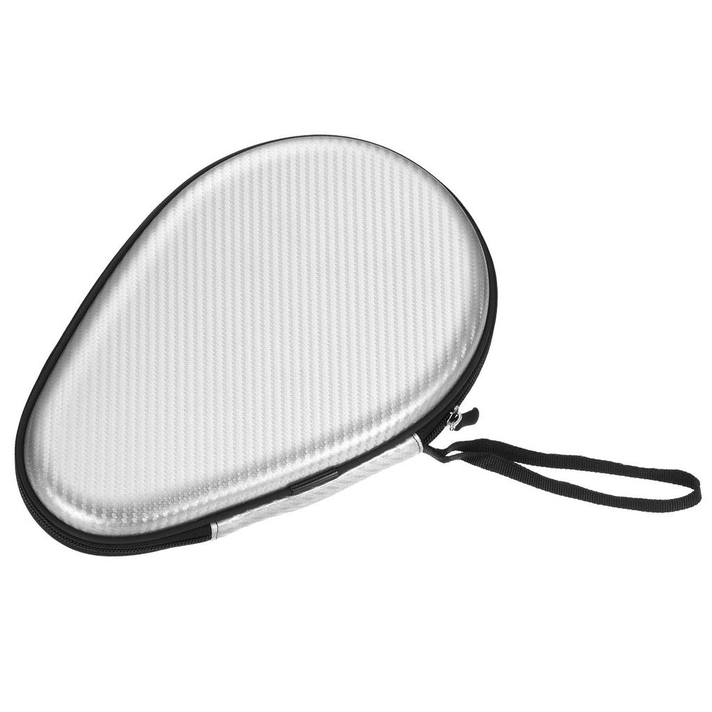 PATIKIL Table Tennis Racket Case Table Tennis Paddle Case Hard Cover Container Bag Gourd Shape for Sports Accessories Texture Silver