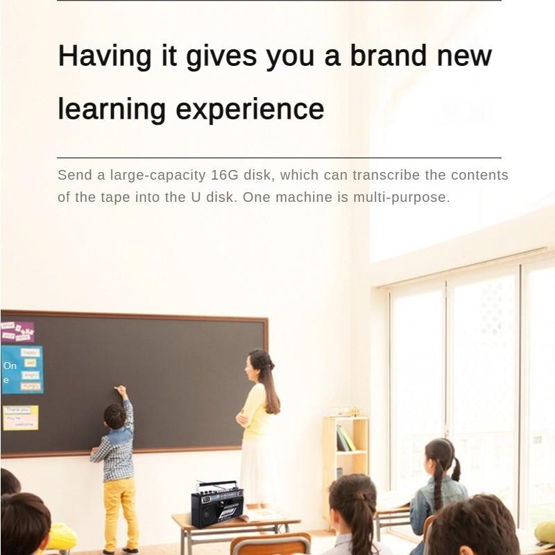 Портативный трехдиапазонный старый кассетный радиоприемник Bluetooth USB флэш-накопитель SD карта многофункциональный рекордер 340*165*93 мм