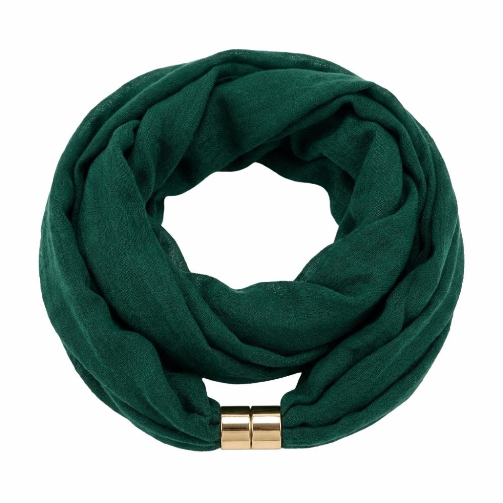 Soft Satin-Texture Magnetic Buckle Scarf Wrinkle-Resistant Neck Warmer Elegant Neck Scarf Gift
