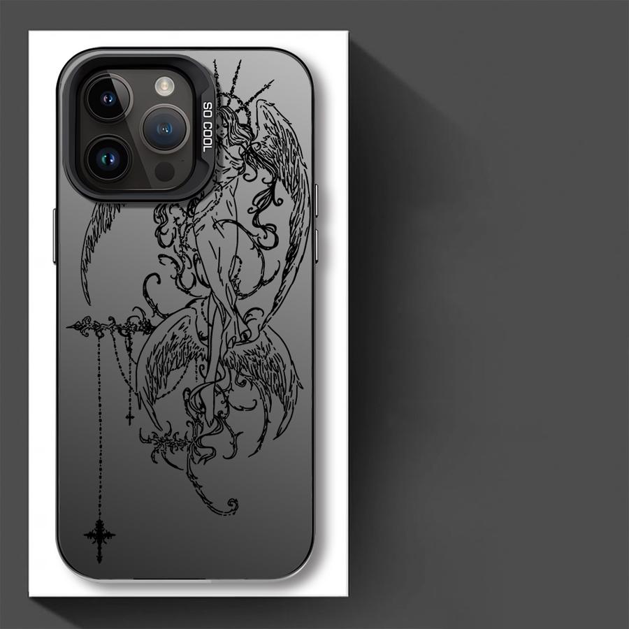 Чехол для телефона для iPhone 17 Pro Max 14 Plus 12 Pro 16 15 13 11 Air Готический стиль Ангел Крест
