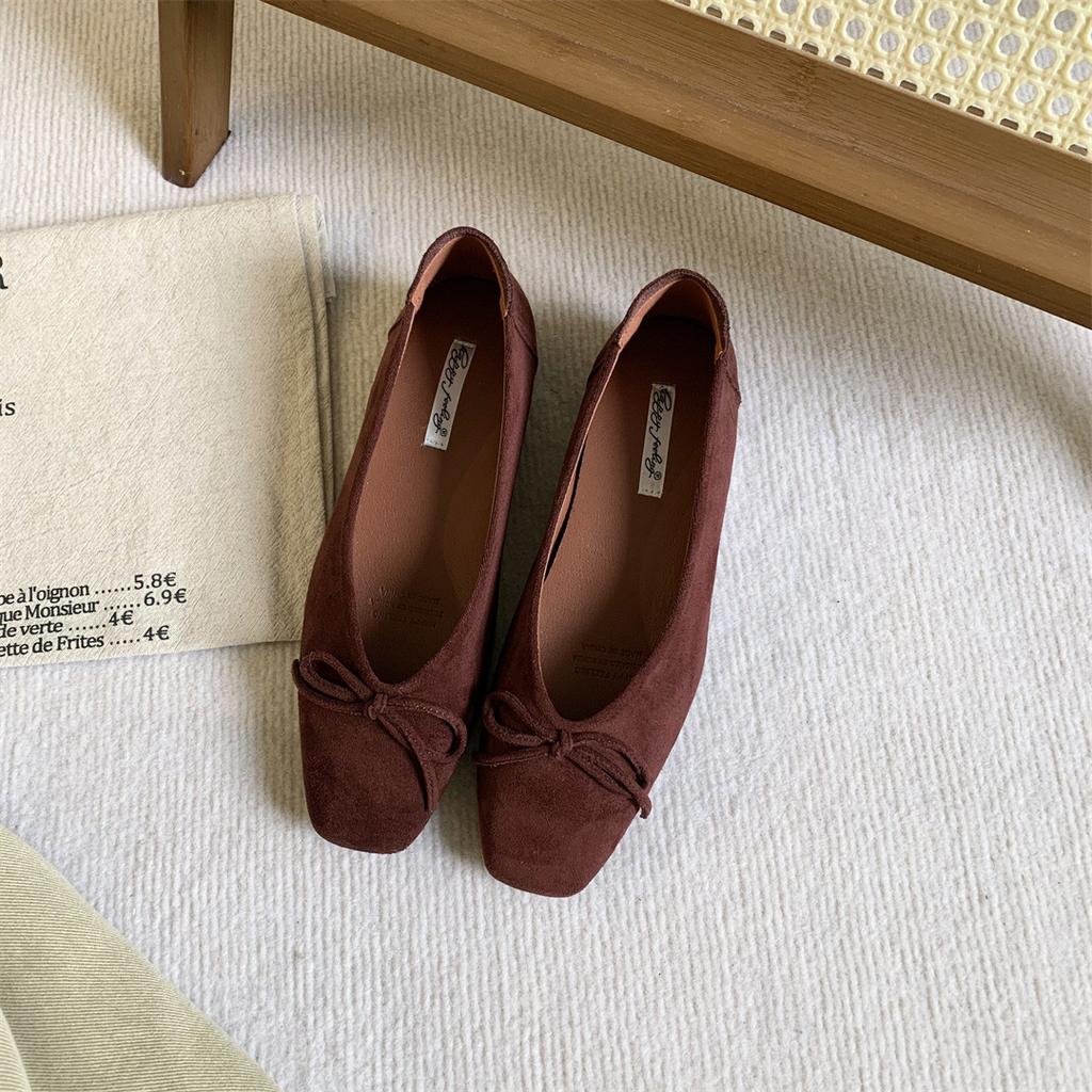 Внутренне приподнятые балетки из французской замши, вечерние туфли, женская обувь, новый весенний наряд, юбка, красные свадебные туфли