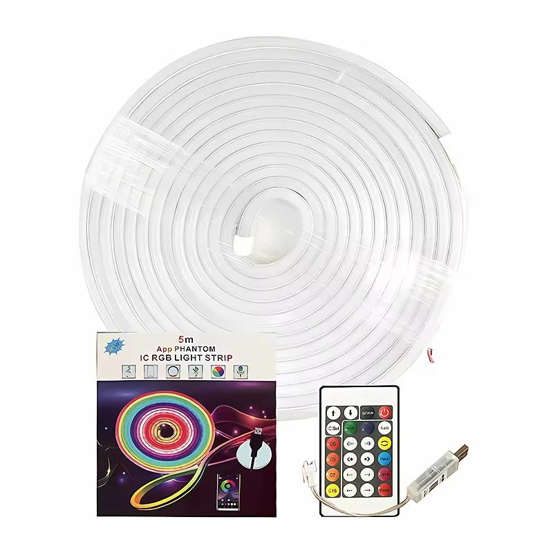 5V USB Waterproof Neon Strip Light RGB Neon LED Strip Bluetooth App With Remote Control RGB Strip For Indoor Outdoor Home Decor