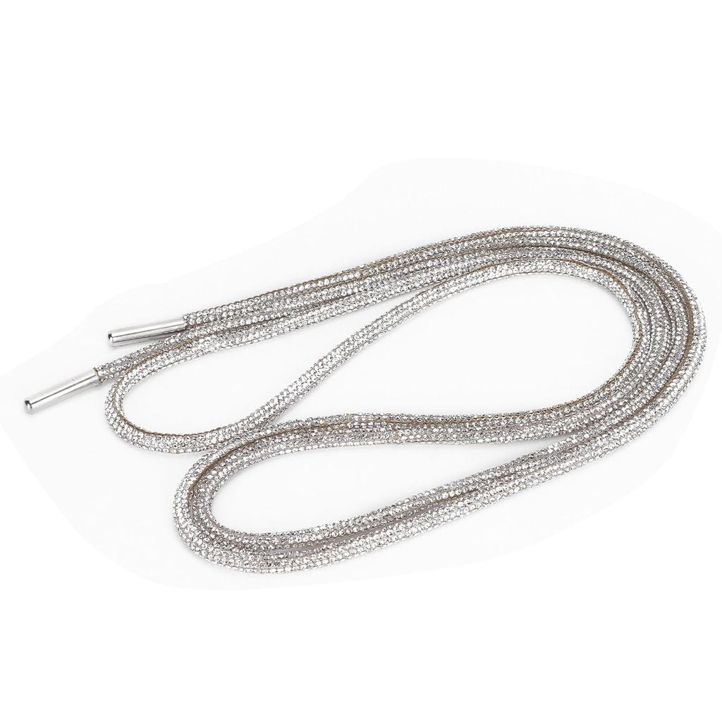 Rhinestone Shoelaces Personalized Round Clothing Belt Rope for Sneakers Remaking Clothing Decoration