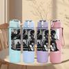1PC Dracula Female Portrait 750ml sports water bottle leakproof straw lid outdoor office home